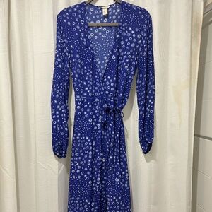 H&M Edition blue wrap dress size 6